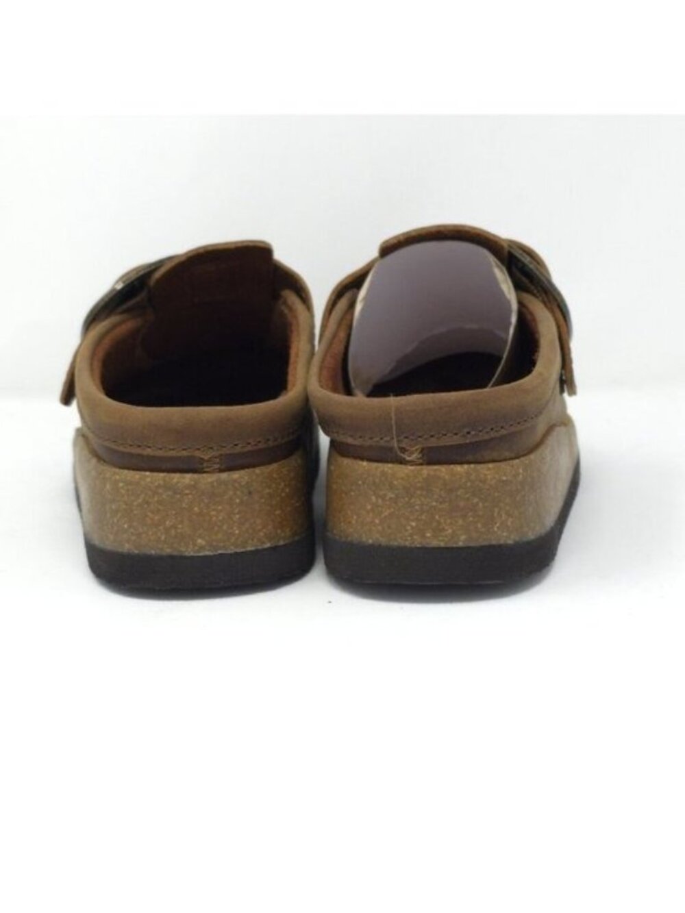 White Mountain Women's Bueno Leather Clog Brown Slip-On Buckle Sz 6M - Picture 5 of 8